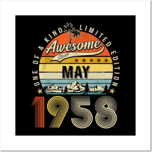 Awesome Since May 1958 Vintage 65th Birthday Posters and Art